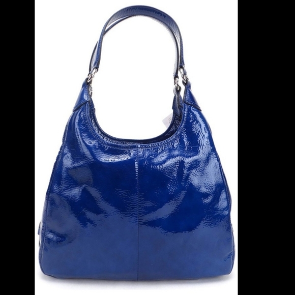Coach Madison Maggie Shoulder Bag Ultra Marine Blu Patent Leather Never Worn EUC - Picture 3 of 16
